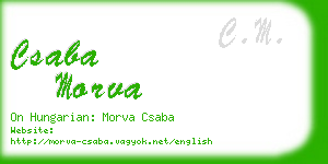 csaba morva business card